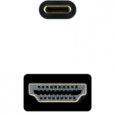 Cable Conversor Nanocable 10.15.5135/ USB Tipo-C Macho - HDMI Macho/ 5m/ Negro