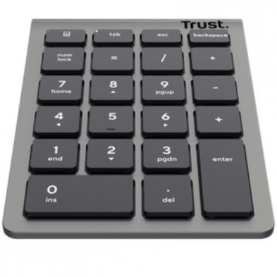 Teclado Numérico Inalámbrico Trust Xalas Wireless/ Plata