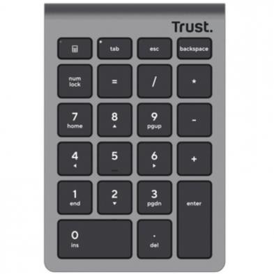 Teclado Numérico Inalámbrico Trust Xalas Wireless/ Plata