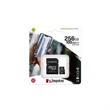 Tarjeta de Memoria Kingston CANVAS Select Plus 256GB microSD XC con Adaptador/ Clase 10/ 100MBs - Imagen 3