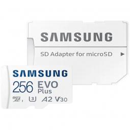 Tarjeta de Memoria Samsung EVO Plus 2021 256GB microSD XC con Adaptador/ Clase 10/ 130MBs - Imagen 1