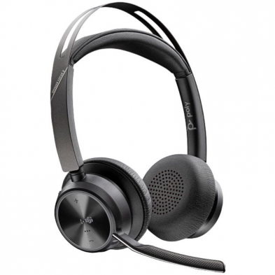 Auriculares Inalámbricos Poly Voyager Focus 2 Microsoft Teams + Adaptador USB-C-A + Soporte de Carga/ con Micrófono/ Bluetooth/ 
