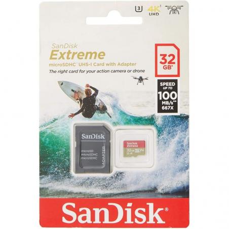 Tarjeta de Memoria SanDisk Extreme 32GB microSD HC UHS-I con Adaptador/ Clase 10/ 100MBs - Imagen 3