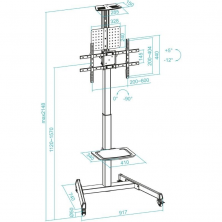 Soporte de Suelo Inclinable con Ruedas TooQ FS1184M-B para TV de 35-70'/ hasta 70kg