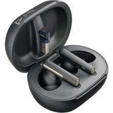 Auriculares Bluetooth Poly Voyager Free 60+ UC M con estuche de carga + Adaptador BT700/ Autonomía 10h/ Negros