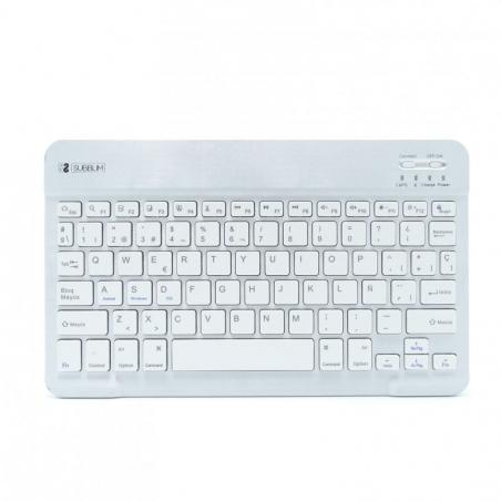 Teclado Compacto Inalámbrico por Bluetooth Subblim Smart/ Plata - Imagen 1
