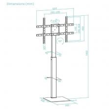 Soporte de Suelo Giratorio/Rotable TooQ FS2286M-B para TV 37-70'/ hasta 40kg