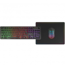 Pack Gaming Mars Gaming MCPWX/ Teclado Inalámbrico + Ratón Inalámbrico + Alfombrilla