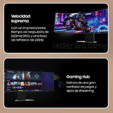 Monitor Gaming Ultrapanorámico Curvo Samsung Odyssey OLED G9 S49DG950SU 49'/ Dual QHD/ 1ms/ 240Hz/ OLED/ Regulable en altura/ Pl