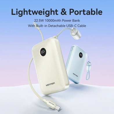 Powerbank 10000mAh Vention FKAL0-C/ 22.5W/ Azul