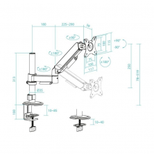 Soporte de Mesa para Monitor TooQ DB1532TNR-B/ Giratorio/ Inclinable/ hasta 9kg