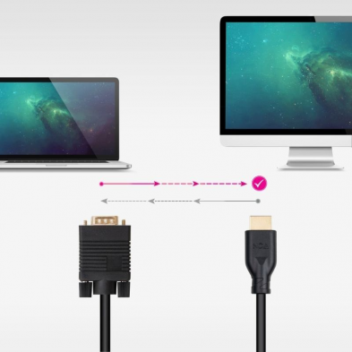 Cable Conversor Nanocable 10.15.4602/ VGA Macho - HDMI 8K Macho/ 1.8m/ Negro