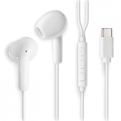 Auriculares Intrauditivos NGS Cross Glide/ con Micrófono/ USB Tipo-C/ Blanco