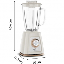 Batidora de vaso Moulinex Blendforce LM430A10/ 800W/ 2 Velocidades