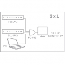 Splitter HDMI 3 en 1 Fonestar FO-513/ 3xHDMI