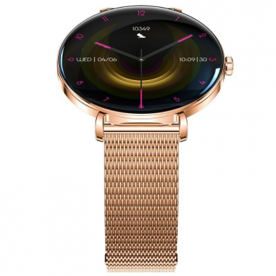 Forever Smartwatch Lucca SB-370/ Notificaciones/ Frecuencia Cardiaca/ Oro Rosa/ Incluye Correa Moteada