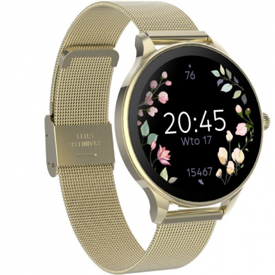 Smartwatch Forever Velora SB-306/ Notificaciones/ Frecuencia Cardíaca/ Oro