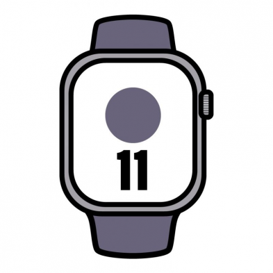 Apple Watch Series 11/ GPS/ Cellular/ 42mm/ Plata/ Correa Deportiva Púrpura (S/M)