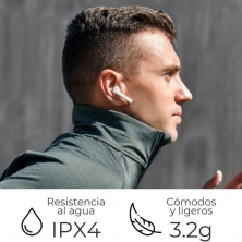 Auriculares Bluetooth ZTE Buds 2 con estuche de carga/ Autonomía 5h/ Blancos