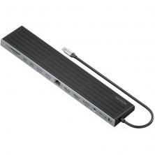 Hub USB Tipo-C Aisens ASUC-13P042-GR/ 2xUSB Tipo-C/ 1xUSB Tipo-C PD/ 2xUSB/ 2xHDMI/ 1xDisplayPort/ 1xLector de Tarjetas/ 1xJack 