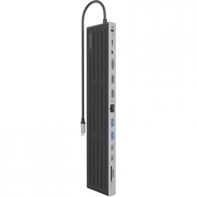 Hub USB Tipo-C Aisens ASUC-13P042-GR/ 2xUSB Tipo-C/ 1xUSB Tipo-C PD/ 2xUSB/ 2xHDMI/ 1xDisplayPort/ 1xLector de Tarjetas/ 1xJack 