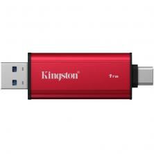 Disco Externo SSD Kingston Dual Portable SSD 1TB/ USB Tipo-C y USB 3.2/ Rojo