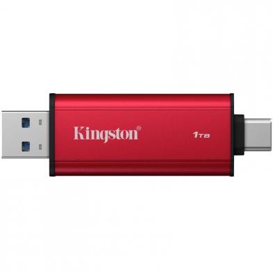 Disco Externo SSD Kingston Dual Portable SSD 1TB/ USB Tipo-C y USB 3.2/ Rojo