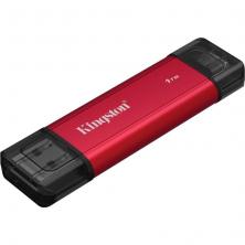 Disco Externo SSD Kingston Dual Portable SSD 1TB/ USB Tipo-C y USB 3.2/ Rojo