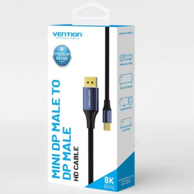 Cable Conversor DisplayPort 1.4 8K Vention HCFLG/ DisplayPort Macho - Mini DisplayPort Macho/ 2m/ Negro y Azul