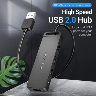 Hub USB 2.0 Vention CHMHB/ 4xUSB/ 1xMicroUSB PD