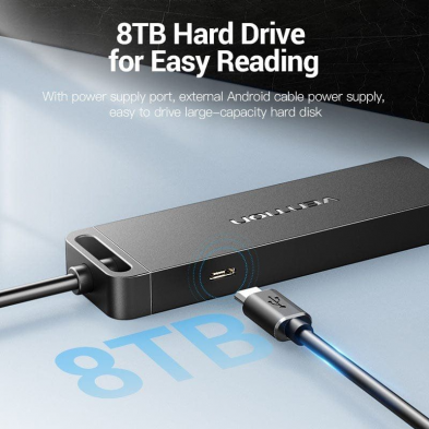 Hub USB 2.0 Vention CHMHB/ 4xUSB/ 1xMicroUSB PD