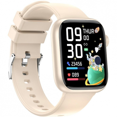 Smartwatch Forever IGo Watch 3 JW-500/ Notificaciones/ Frecuencia Cardíaca/ Marfil