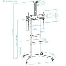 Soporte de Suelo Inclinable con Ruedas TooQ NEFERTITI FS1151M-B para TV de 37-70'/ hasta 70kg