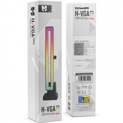 Soporte para Tarjeta Gráfica ARGB Nox Hummer H-VGA ARGB/ Compatibilidad Universal/ Negro