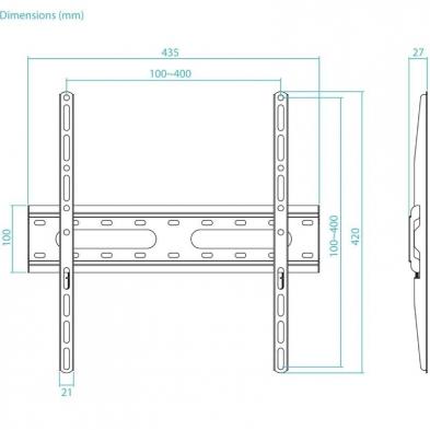 Soporte de Pared Fijo TooQ LP1072F-B para TV de 32-70'/ hasta 45kg