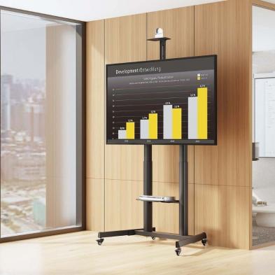 Soporte de Suelo Inclinable con Ruedas y Manivela Aisens FT100TE-403 para TV 60-100'/ hasta 100kg