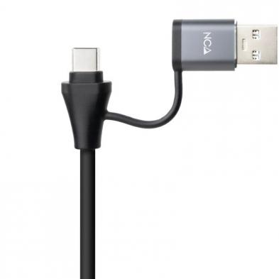 Adaptador USB Macho + USB Tipo-C Macho - RJ45 Nanocable 10.03.0411/ 1000Mbps