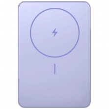Powerbank 5000mAh Xiaomi Super Slim Magnetic Power Bank 5000/ Wireless/ Púrpura/ Incluye Cable USB Tipo-C