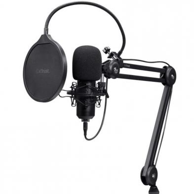 Micrófono Gaming Trust Gaming GXT 270 Emita II+ 25770/ USB/ Negro