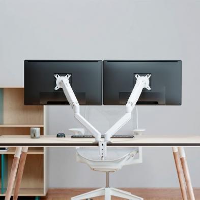 Soporte de Mesa con Contrapeso para 2 Monitores Aisens DT32TSR-437/ Giratorio/ Inclinable/ hasta 9kg