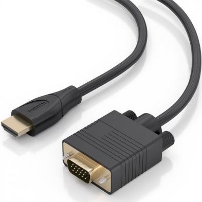 Cable Conversor Aisens A122-1012 SVGA Macho/ HDMI Macho/ 2m/ Negro
