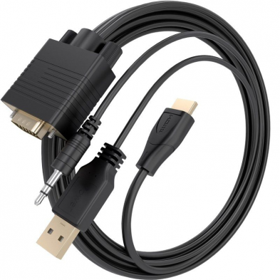Cable Conversor Aisens A122-1014 SVGA Macho - USB Macho - Jack Macho/ HDMI Macho/ 1.5m/ Negro