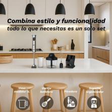 Batidora de mano Grunkel BM-2000SET/ 2000W/ Capacidad 0.8L/ Incluye Vaso, Picadora, Varilla y Soporte