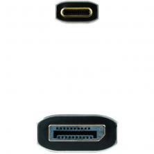 Cable Conversor Nanocable 10.15.5022/ USB Tipo-C Macho - Displayport Macho/ 2m/ Negro
