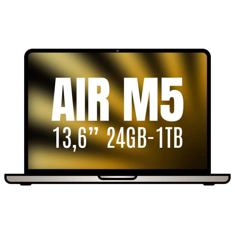 Apple Macbook Air 13,6'/ M5 10-Core CPU/ 24GB/ 1TB SSD/ 10-Core GPU/ Blanco Estrella