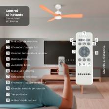 Ventilador de Techo Grunkel SKYSTYLE52/ 35W/ 3 Aspas 132cm/ 6 Velocidades