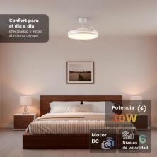 Ventilador de Techo Grunkel SKYWHITE42/ 30W/ 3 Aspas 106cm/ 6 Velocidades