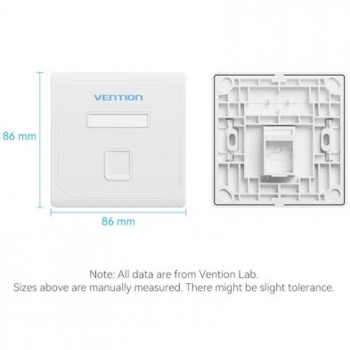 Placa de Pared Keystock Vention IFDW0/ 1 Puertos RJ45