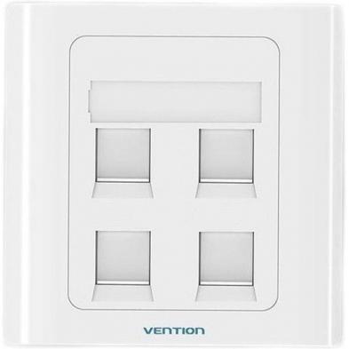Placa de Pared Tipo 86 Vention IFFW0/ 4 Puertos RJ45