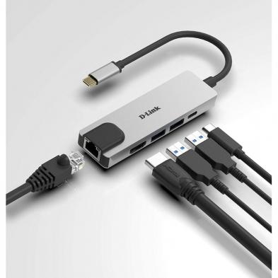 Docking USB Tipo-C D-Link DUB-M520/ 2xUSB/ 1xUSB Tipo-C/ 1xHDMI 4K/ 1xRJ45/ 1xThunderbolt/ Gris